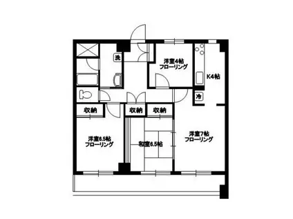 向原フラット(2SLDK/2階)の間取り写真