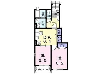 ＪＲ大村線 大村駅(長崎) 徒歩13分 2階建 築17年(2DK/1階)の間取り写真