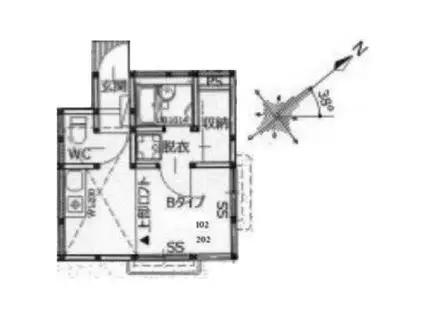 サンライズ実籾(1K/1階)の間取り写真