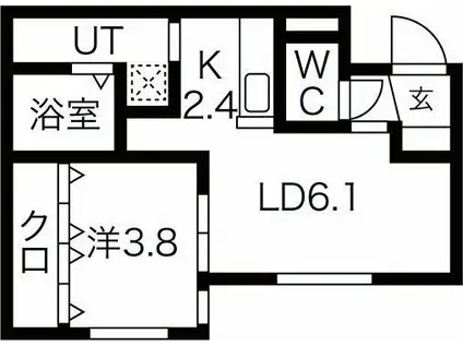 TERRACE KASUMI(1LDK/1階)の間取り写真
