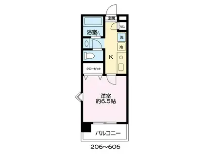 クレアコート(1K/5階)の間取り写真