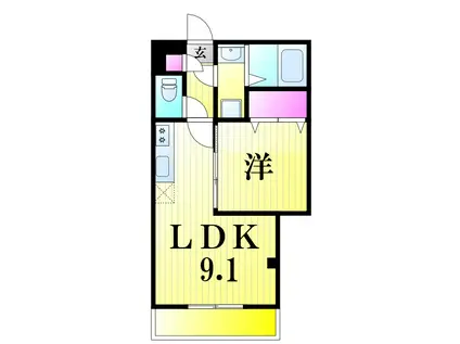 LEVICIA BLDG.II(1LDK/4階)の間取り写真