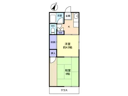 クリーンハイツ(2DK/1階)の間取り写真