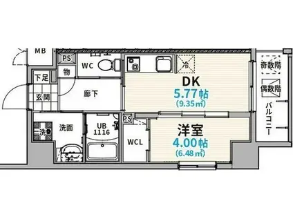 THE LOUNGE LINEAR GATE1K 1DK家賃10 0(1DK/9階)の間取り写真