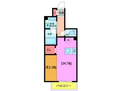 MY STYLE VINTAGE湊町(1DK/1階)の間取り写真