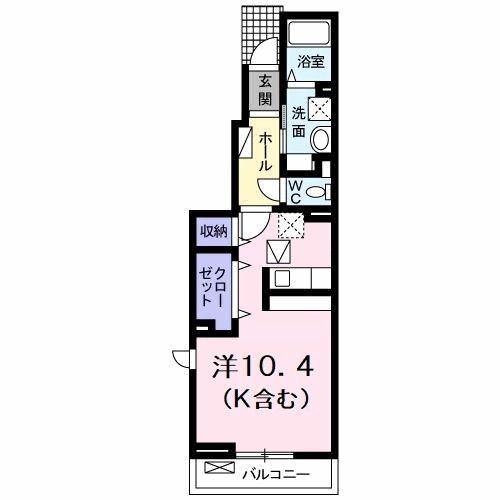 アルバ カーサI(ワンルーム/1階)の間取り写真