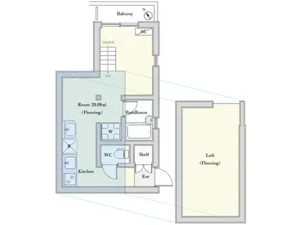 クラウドN(ワンルーム/2階)の間取り写真