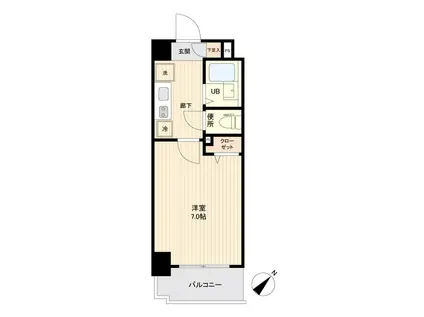 ザ・レジデンス行徳II(1K/4階)の間取り写真