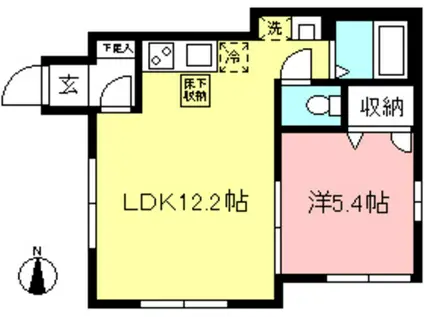 カーサアランチャ(1LDK/1階)の間取り写真