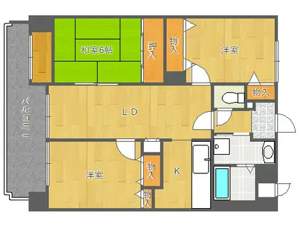 トゥールモンド森(3LDK/4階)の間取り写真