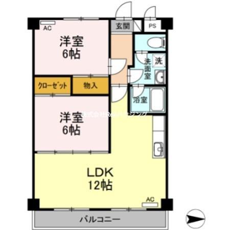 その木ハイツ(2LDK/2階)の間取り写真