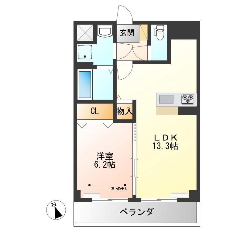 アマルフィーノ(1LDK/4階)の間取り写真