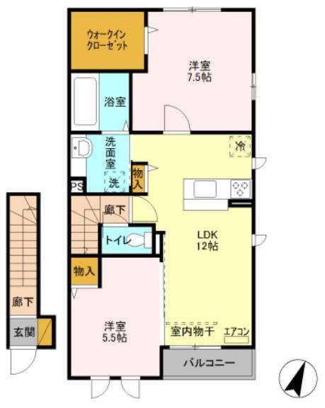 サンハイツ(2LDK/2階)の間取り写真