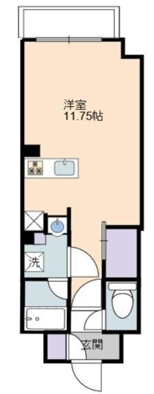 シャトーエスト彦根(1K/4階)の間取り写真