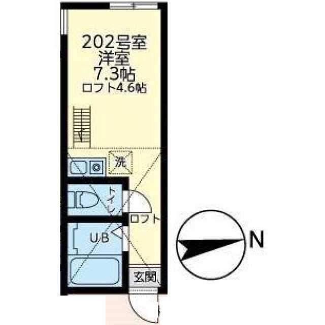 ユナイト横浜カッシーナ(ワンルーム/2階)の間取り写真