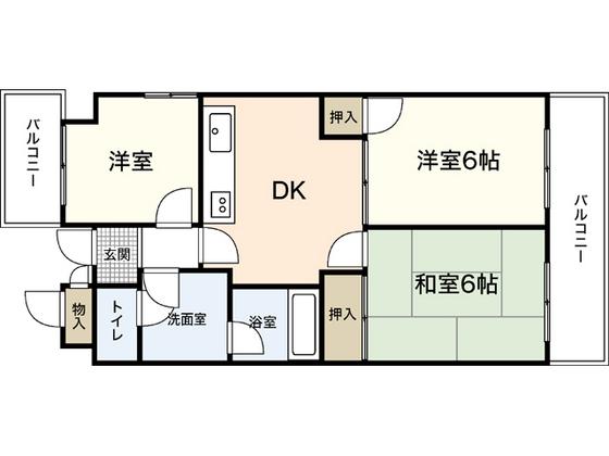 コーポ延寿荘(3DK/5階)の間取り写真
