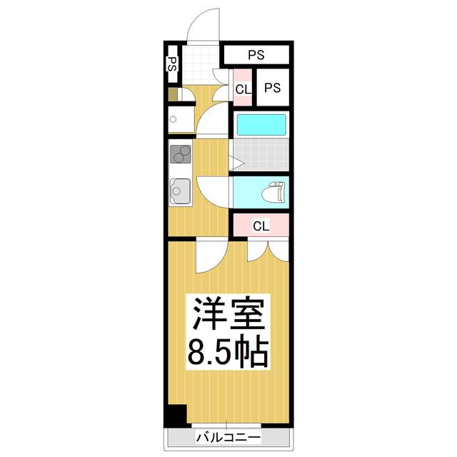 メゾン栗田(1K/3階)の間取り写真