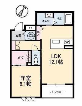 ル・シエール(1LDK/3階)の間取り写真