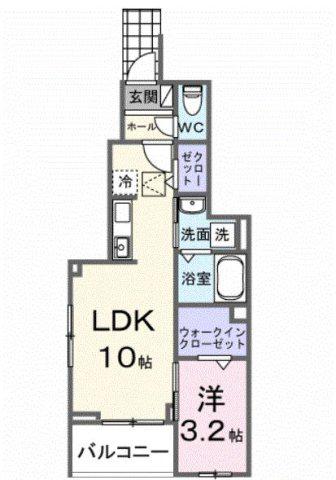 ブランルミエール(1LDK/1階)の間取り写真