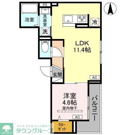 ノーブルラフィネ蕨(1LDK/3階)の間取り写真
