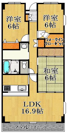 パラシオ(3LDK/7階)の間取り写真