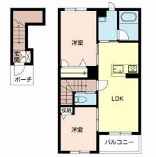 カーサグラス シュデステ(2LDK/2階)の間取り写真