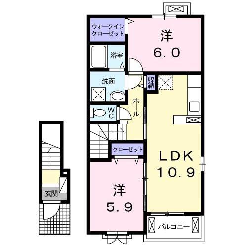 グランコート乃木坂II 南館(2LDK/2階)の間取り写真