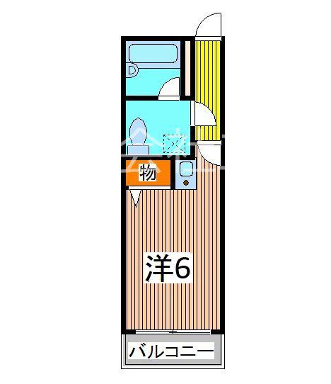 メゾンエビハラ(1K/1階)の間取り写真