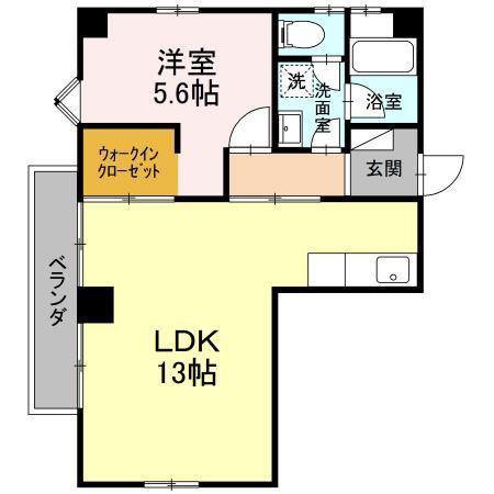 コーポ弥生(1LDK/2階)の間取り写真