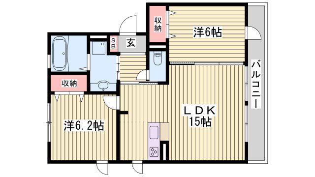 ステラコートIII(2LDK/1階)の間取り写真