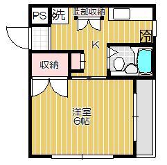 グランメール(1K/2階)の間取り写真