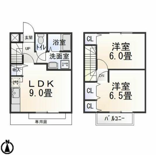 名鉄三河線 刈谷市駅 徒歩13分 2階建 築29年(2LDK/2階)の間取り写真