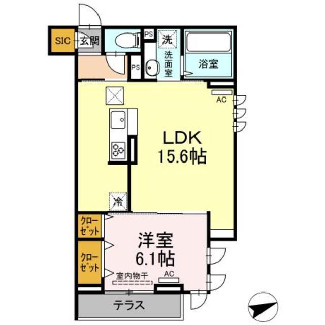 アンジュール徳丸A棟(1LDK/1階)の間取り写真