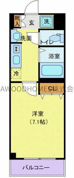 シャトール田口金沢八景(1K/3階)の間取り写真