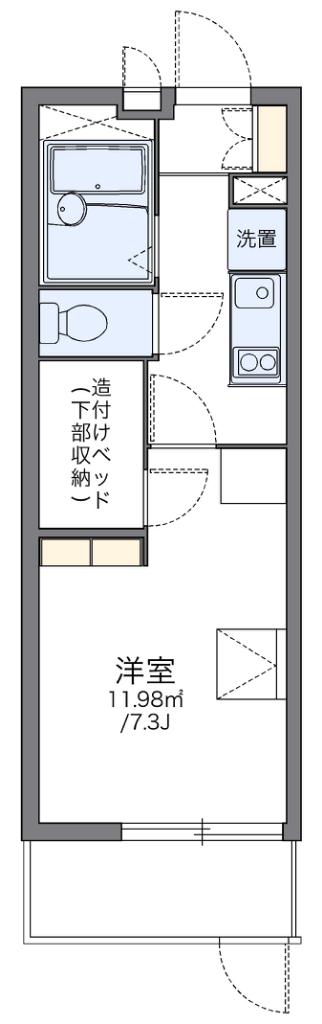 レオパレスグリチネ(1K/1階)の間取り写真