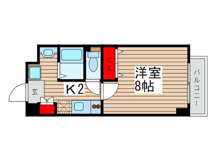 セナリオフォルム松戸I(1K/1階)の間取り写真
