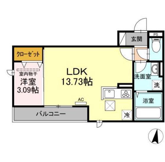 リーブルハウスグラン南大分(1LDK/1階)の間取り写真