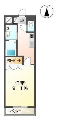 SAKURACOOP宝(1K/1階)の間取り写真