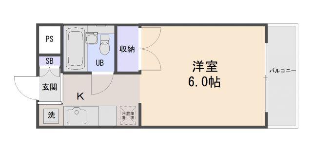 セラ中川(1K/4階)の間取り写真