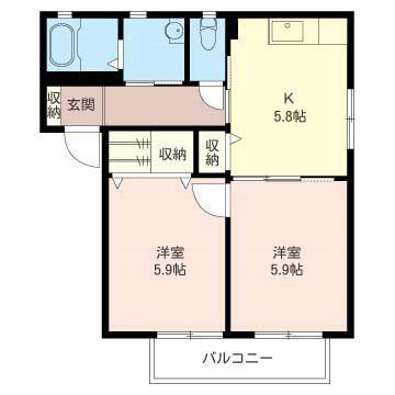 SOLEADO(2K/1階)の間取り写真