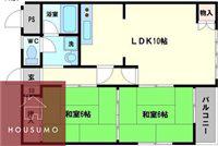 松尾マンション(2LDK/3階)の間取り写真