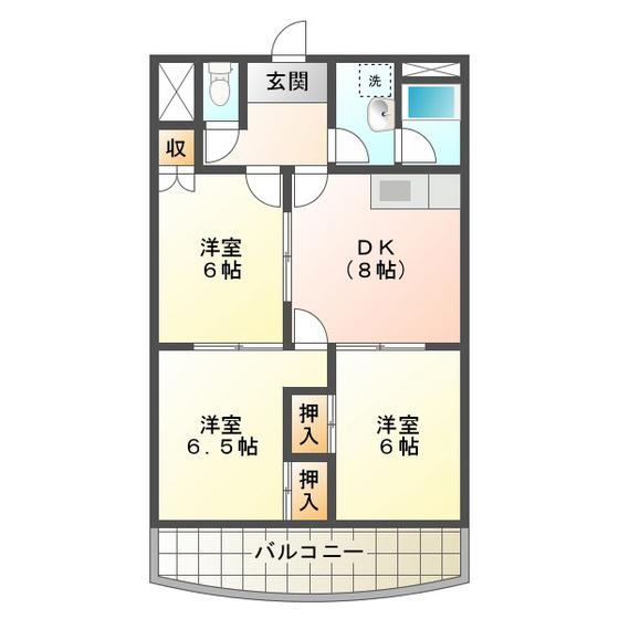 ラルーシア高茶屋(3LDK/6階)の間取り写真