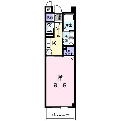 ポラリス(1K/4階)の間取り写真
