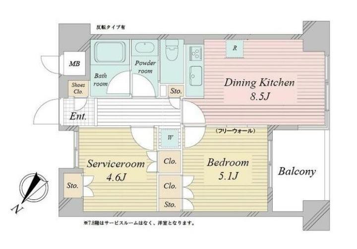 アクティ東仲通(2DK/3階)の間取り写真