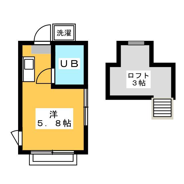友多嘉ハイム(ワンルーム/1階)の間取り写真