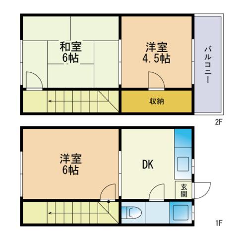 プラム西新(3DK/1階)の間取り写真
