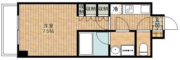 ルーブル武蔵新城六番館(1K/6階)の間取り写真