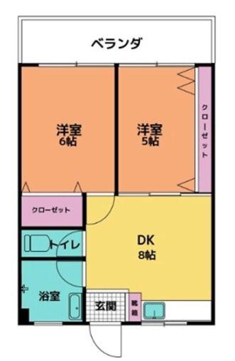 メープル(2DK/3階)の間取り写真