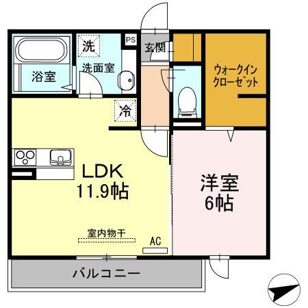 プレンティー曙(1LDK/3階)の間取り写真