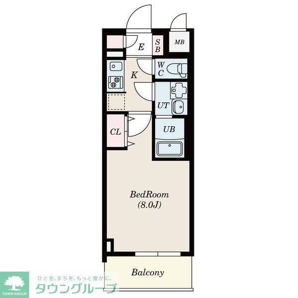 S-RESIDENCE志賀本通ノース(1K/2階)の間取り写真